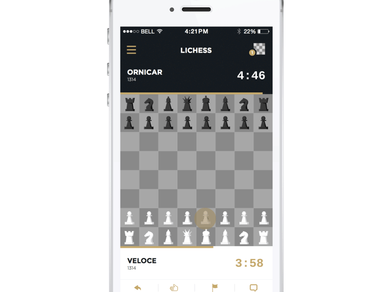 Lichess Mobile Early Concept animation bw card chess gif ios mobile ui