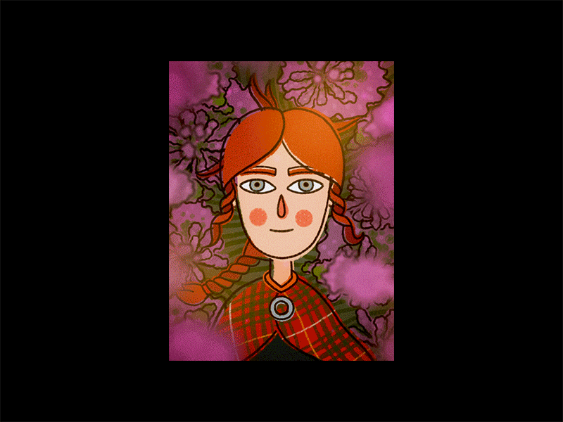 Scottish Lady alba animated character animation bruce character dragonfly fairy fantasy flowers grass heather history illustration medieval scotland tartan