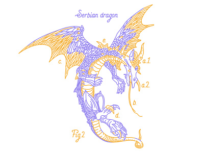 Serbian Dragon beast dragon fairy fantasy history illustration medieval
