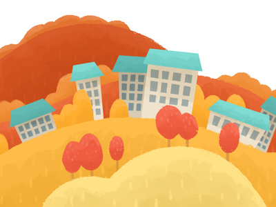 Autumn landscape autumn digital illustration fall hills illustration landscape orange