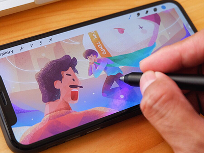 Drawing with Pocreate Pocket brush design drawing gradient illustration illustrations iphone noisy painting people procreate
