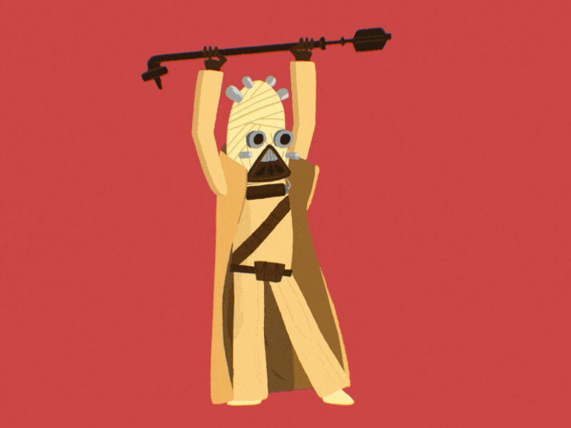 Badass Tusken 2d 2d animation after effects animation character character animation duik illustration rigging star wars