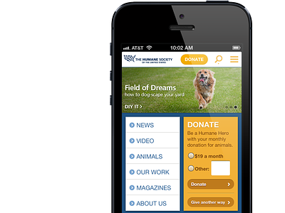 Humane Society's New Mobile Site android humane society ios mobile web moovweb