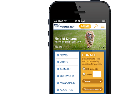 Humane Society's New Mobile Site