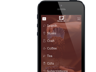 Peet's Coffee & Tea Mobile Navigation android html ios mobile web peets