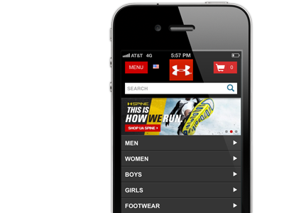 Under Armour's new mobile site android iphone mobile web moovweb under armour