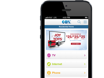 Cox's New Mobile Site android cox ios mobile web moovweb