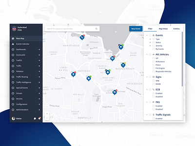 Smart City app application city dashboard design development interface lasoft map system traffic ui ukraine ux web