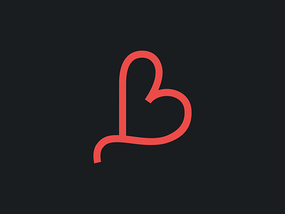 B+Heart black bletter heart hertform lettering love red type typography