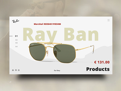 Inspiration for the company Ray Ban agency branding design flotweb landing page site uidesign ux ui webdesign website