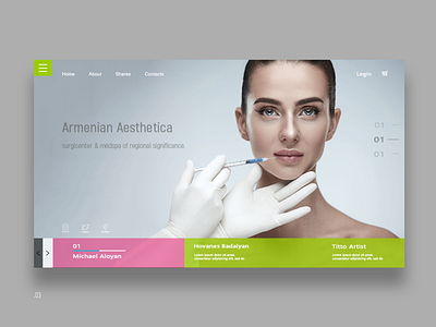 Website for the company Armenia Aesthetic agency design flotweb landing page site uidesign ux ui webdesign website