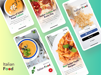 Italian Food App 🍕🥗🧁 cuisine delivery app food food app interface italian menu order pasta pizza recipe app recipes restaurant uidesign