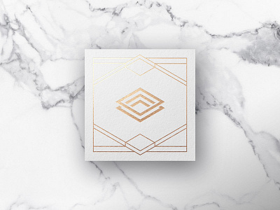 I've Been Framed Business Cards abstract business cards gold golden logo mockup