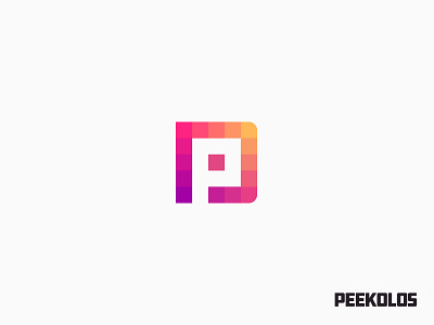 Peekolos brand branding design identity design identity logo logo monogram p pixels