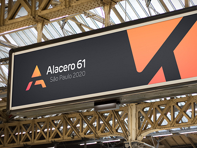 Alacero 61 billboard branding conference gradient logos logotype mockup warm colors