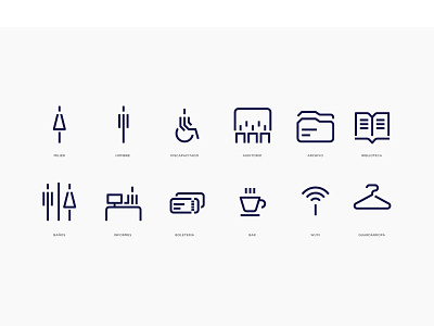 Icons for museum branding design icon illustration wayfinder wayfinding