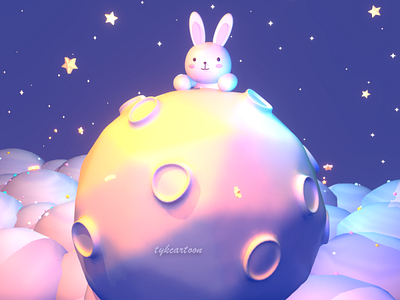bunny on the moon
