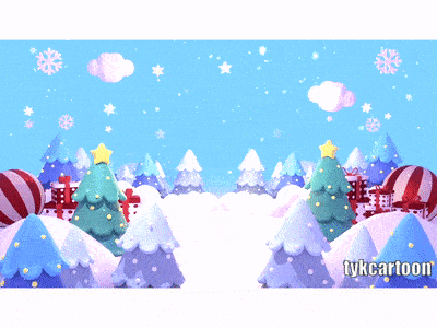 christmas land 3d animation cartoon children christmas cute forest gif gift greeting holiday land new year snow snowflakes tree white winter wonderland xmas