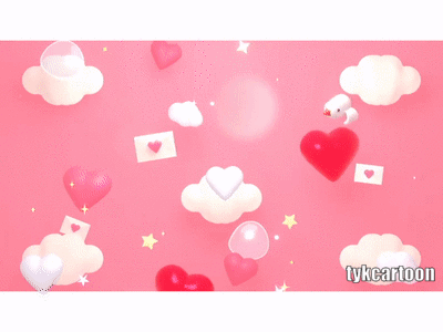 love letter delivery bird 3d amour animation cartoon cupid cute gif greeting heart holiday love pigeon pink red romantic sky star valentines wedding white