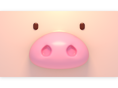 Oink! 3d animal close up cute face nose pig