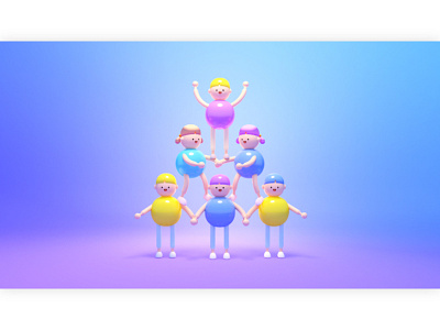 cheerleading 3d cartoon kids miniature