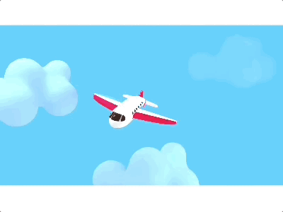 Cartoon Airplane 3d flight gif travel vacation