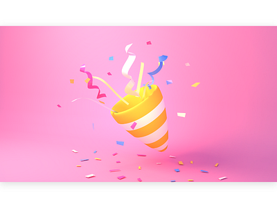 party hat celebrate celebration confetti icon pink ribbon