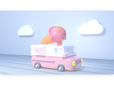 Ice Cream Truck car cute dessert kawaii summer sweet toy