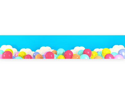 balloons banner birthday children gift header kawaii kid party surprise