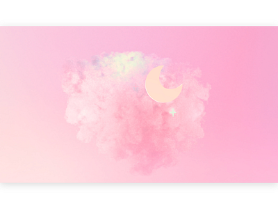 Moon with star 3d design dreamy fantasy illustration paint pink sweet