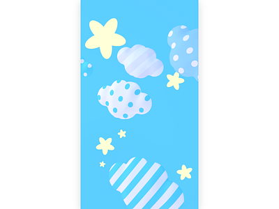 Kawaii Clouds 3d cute design dot line night pattern star stripe