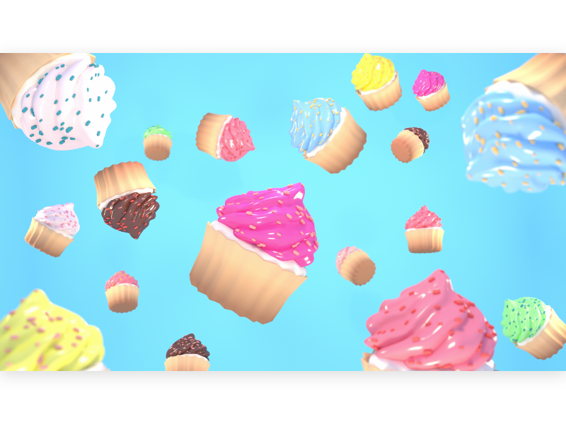 cupcakes glaze chocolate swirl sugar icing frosting sweet dessert delicious baking food design 3d