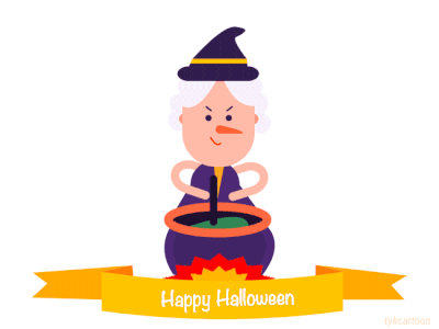 witch cartoon cauldron character children cute gif halloween illustration kid