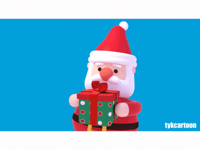 Santa Claus 3d cartoon character children cute design gif greetings holiday kid seasonal toy