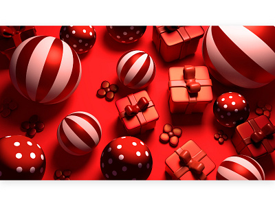 Red gifts 3d design elegance elegant fashion glossy holiday luxury pattern polka dots sales shopping stripes