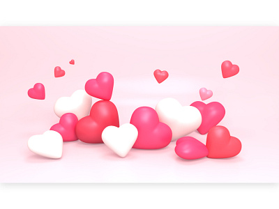 valentines day 14th 3d design february glossy greetings holiday love pink red red and white romance romantic
