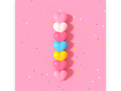 heart shaped candy 3d chocolate confetti cute design fashion gift glass holiday kawaii miniature pink stylish sweet valentines 可愛 愛心 甜心 糖果 繽紛
