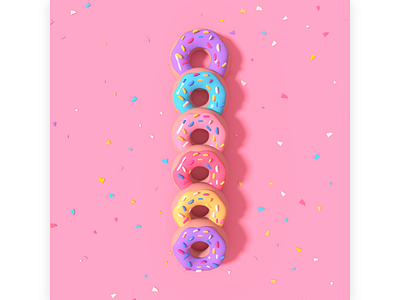 cute donuts 3d baking colorful confetti design dessert glazed holiday icing kawaii miniature party rainbow tasty toy 七彩 甜甜圈 甜點 糖果 繽紛