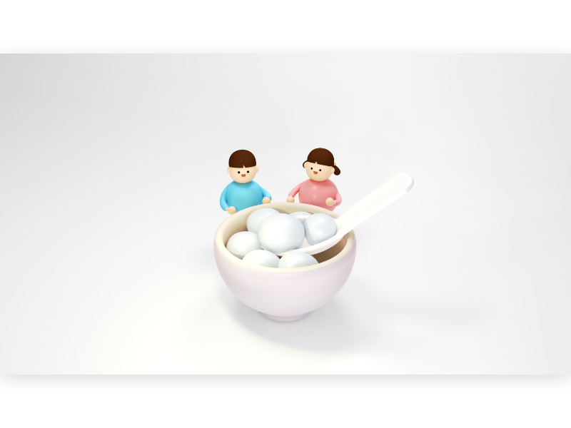 Tangyuan traditional glutinous rice flour cny figurine miniature smile face happy food culture asia 元宵節 湯圓 children holiday character cute 3d