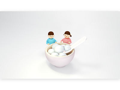 Tangyuan 3d asia character children cny culture cute face figurine food glutinous rice flour happy holiday miniature smile traditional 元宵節 湯圓