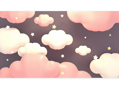 sweet dreams 3d arts and crafts cartoon clouds cloudscape cute design good night lavender night pink sky star 可愛 夜空 星星 雲朵