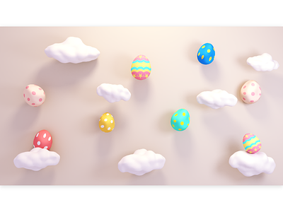 Easter eggs 3d candy children chocolate cute decor design fall holiday kawaii miniature pattern sky toy wall 可愛 彩蛋 復活節 雲朵