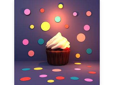 cupcake 3d chocolate creamy delicious design dessert forsting holiday muffin party polkadot sweet