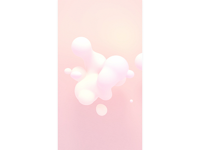 metaball 3d blob design effect fluid liquid metaball orange pastel pink soft