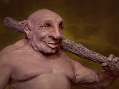 Troll 3d anatomy fantasy forest forest clearing illustration sculpting troll wood zbrush