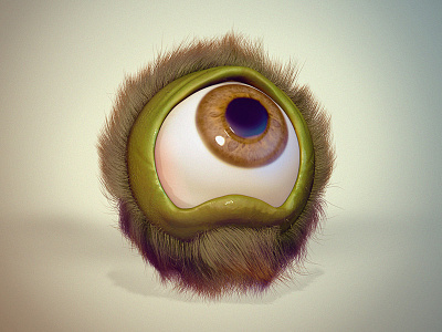 The Eye eye green hairy icon