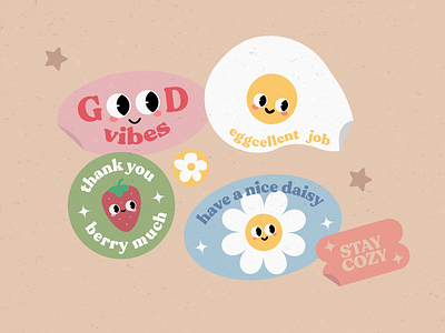 Stickers branding design graphic design illustration vector