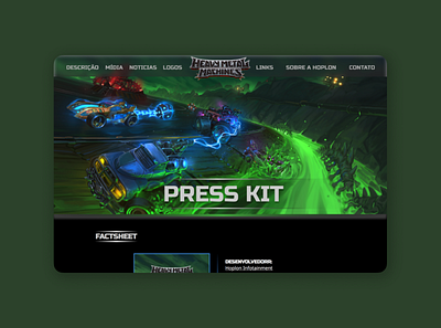 Heavy Metal Machines Press Kit Website design games ui ux web