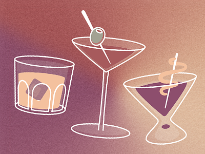 Minimalist Cocktail Illustrations cocktail drink flat glass icon illustration vector