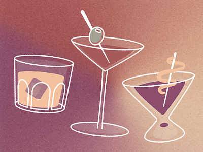 Minimalist Cocktail Illustrations